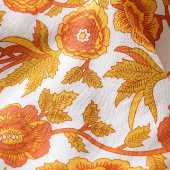 Boho Floral Gypsy Print Milkmaid Dress Yellow - Picture 9 of 11